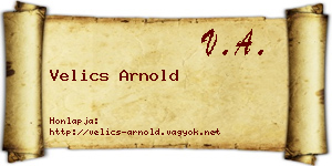 Velics Arnold névjegykártya